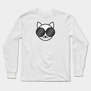 Cat Wearing Sunglasses | White Long Sleeve T-Shirt